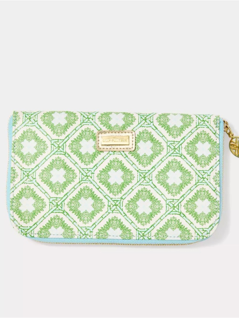 NWT Lilly Pulitzer Passport Travel Wallet “Coconut Bamboo Logo Trellis”